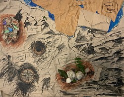 Laeticia-Carte - Papier, encre, coquillage